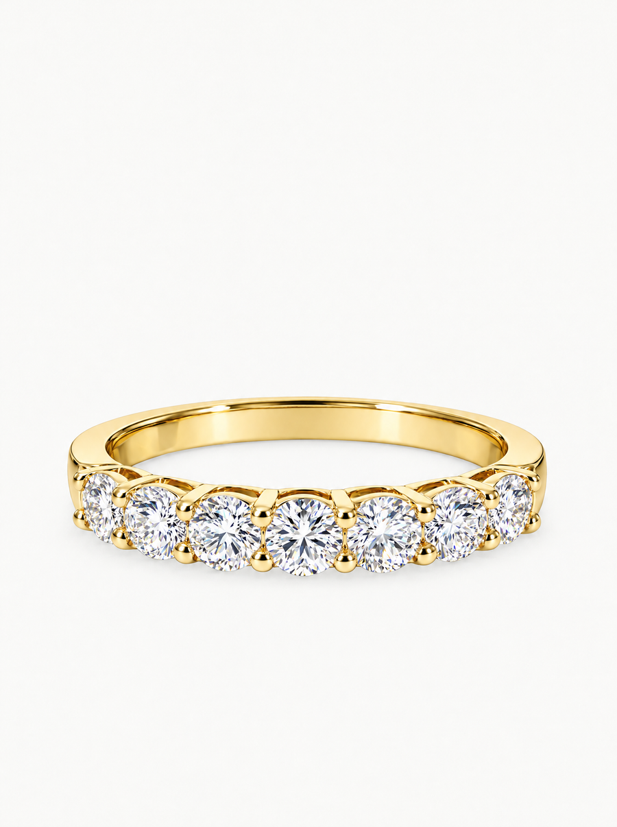 0.50 ctw Round 7-Stones Shared Prong Lab Grown Diamond Band