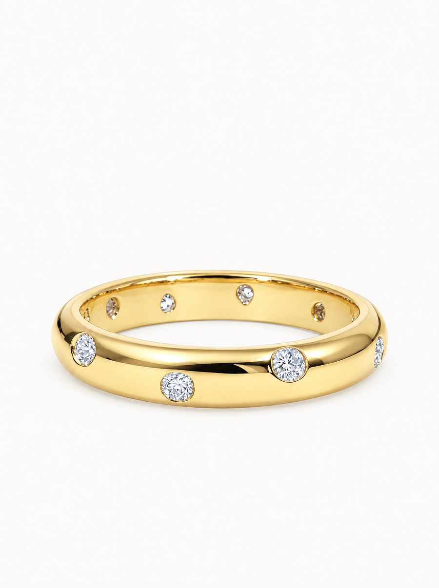 0.50 ctw Round Flush Set Lab Grown Diamond Band