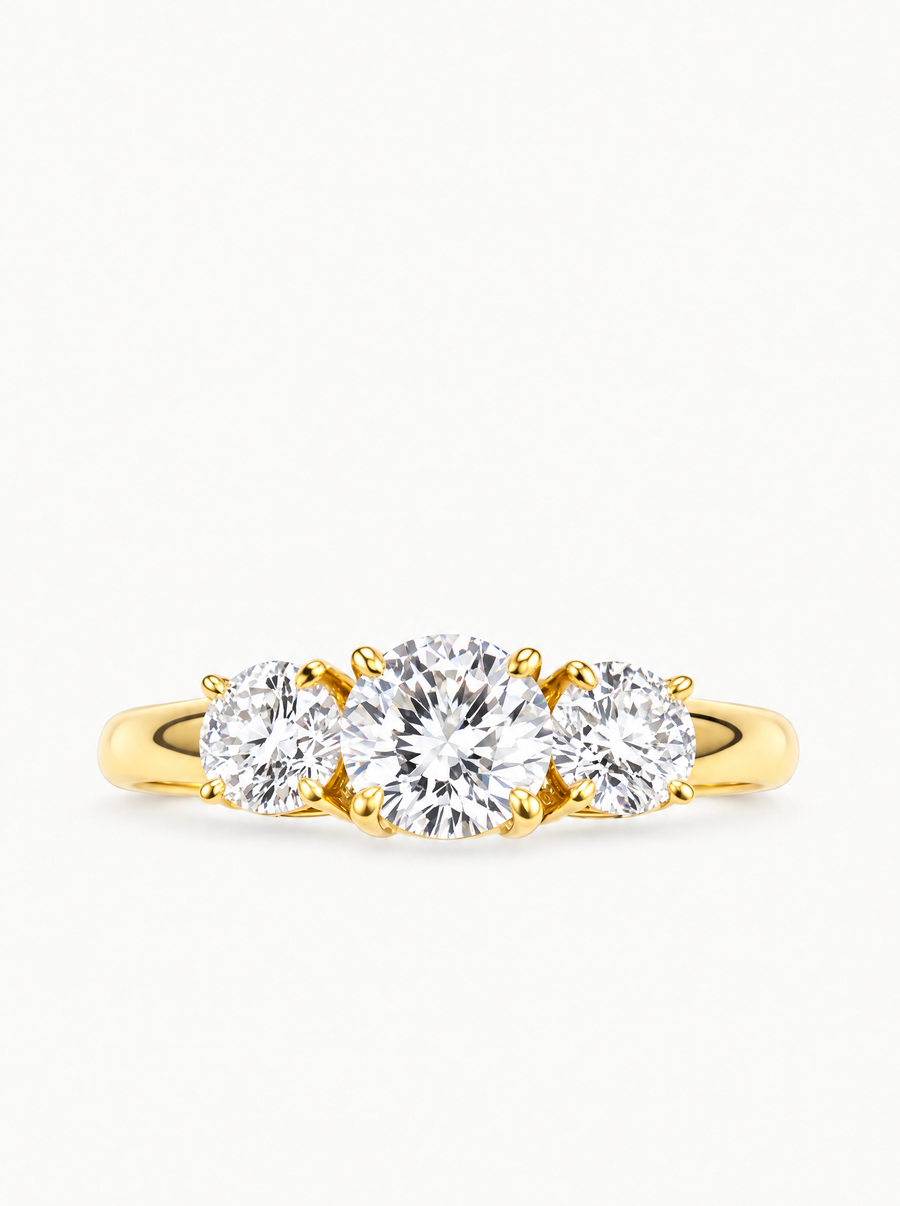 1.60 ctw Round Three-Stone Lab Grown Diamond Engagement Ring