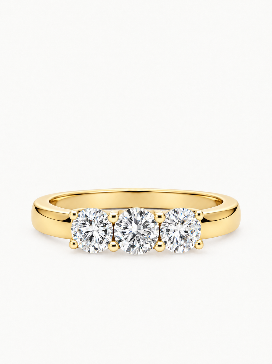 1.65 ctw Round Three-Stone Lab Grown Diamond Engagement Ring