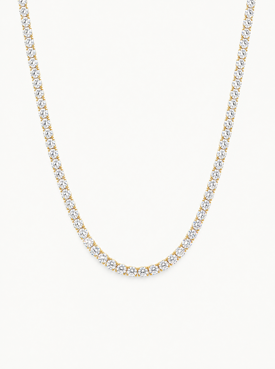 3.25mm (15.30-21.20 ctw) Round 4-Prong Lab Grown Diamond Tennis Necklace