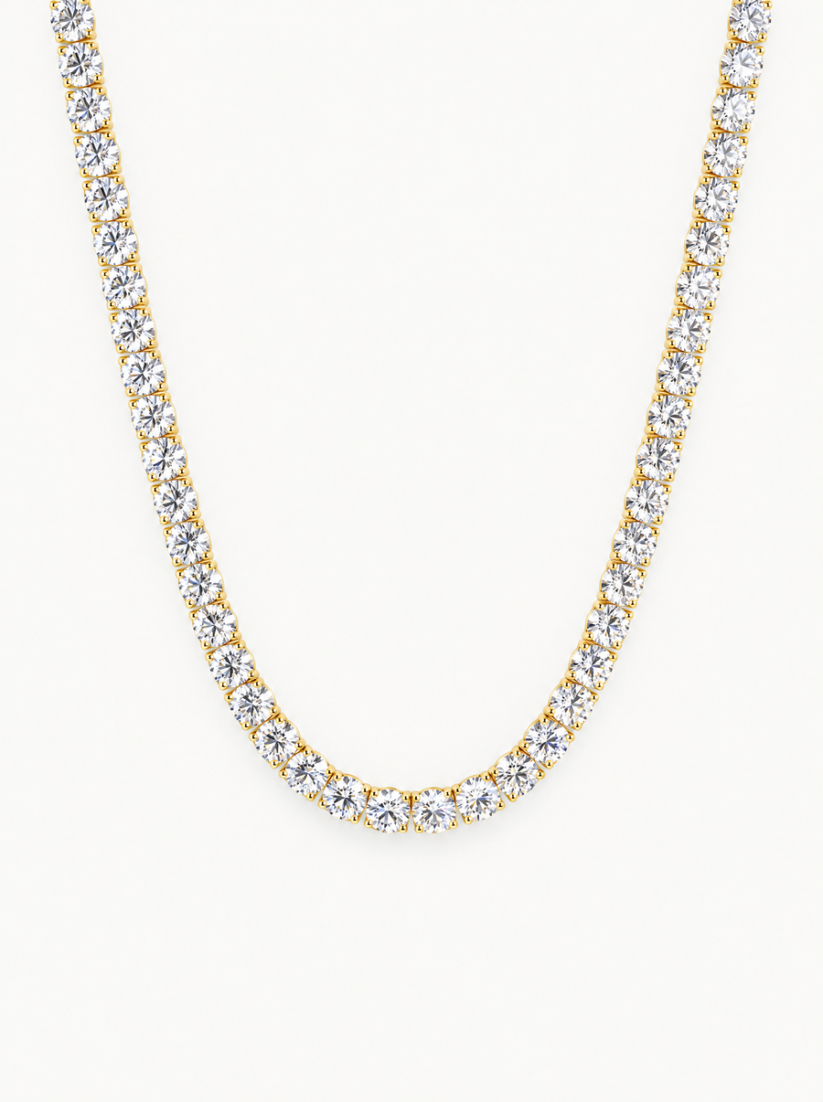 4.5mm (37.50-41.00 ctw) Round 4-Prong Lab Grown Diamond Tennis Necklace