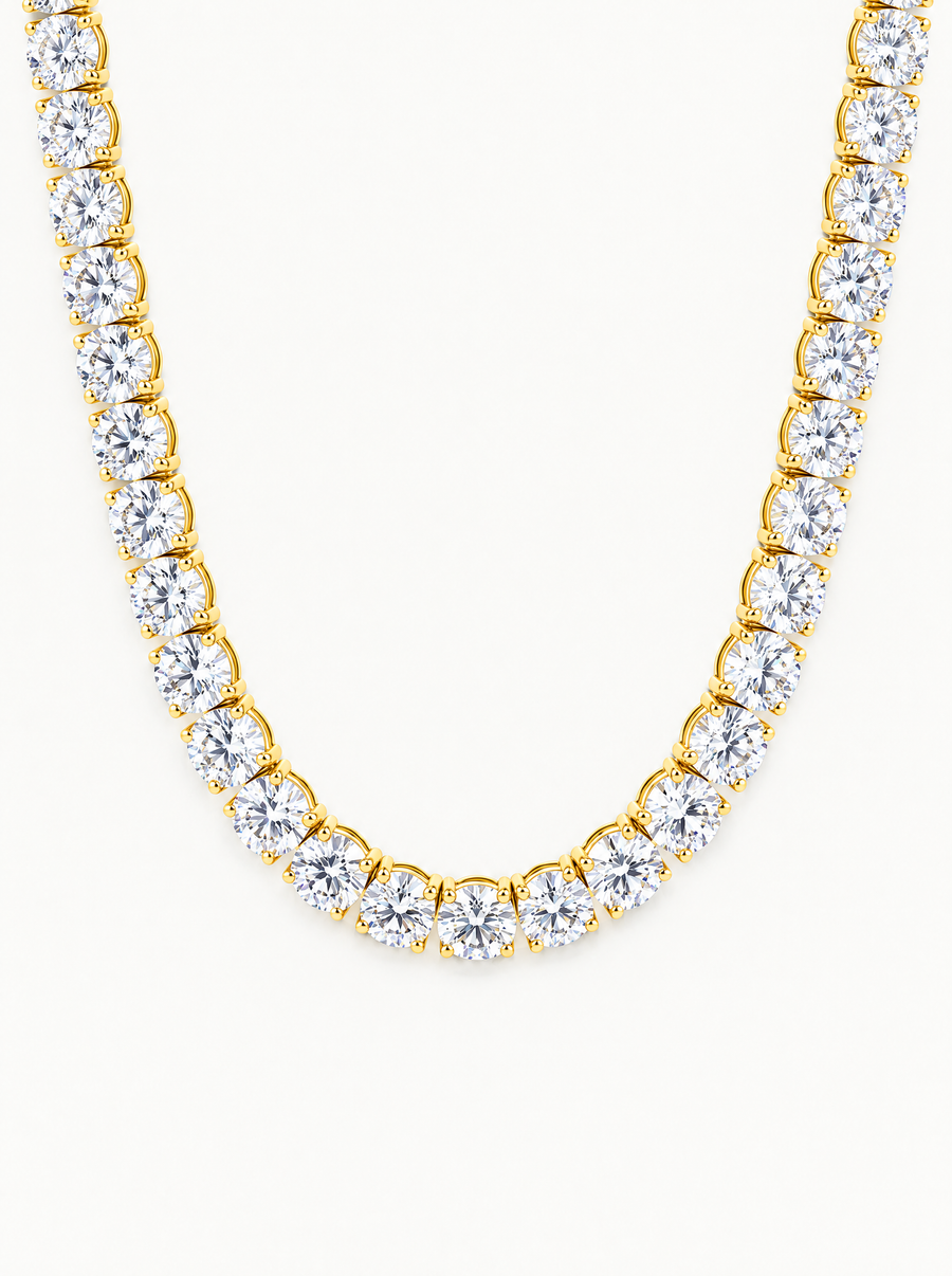6.35mm (75.00 ctw) Round 4-Prong Lab Grown Diamond Tennis Necklace