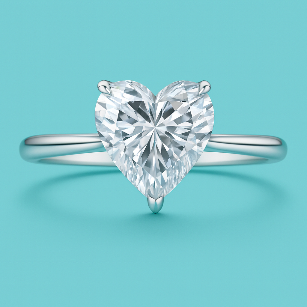 Daisy Heart Engagement Ring: IGI