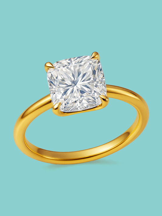Cushion 4 prong Engagement Ring