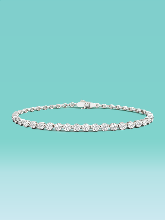 Framed Round Cut Lab Diamond Tennis Bracelet