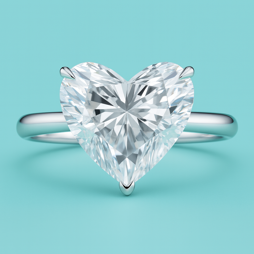 Daisy Heart Engagement Ring: GIA