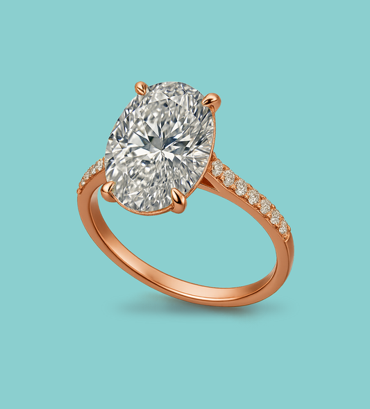 Oval Solitaire with Pavé Band