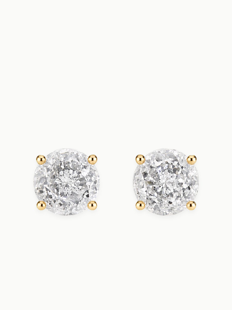 Portuguese Cut 4-Prong Lab Grown Diamond Stud Earrings