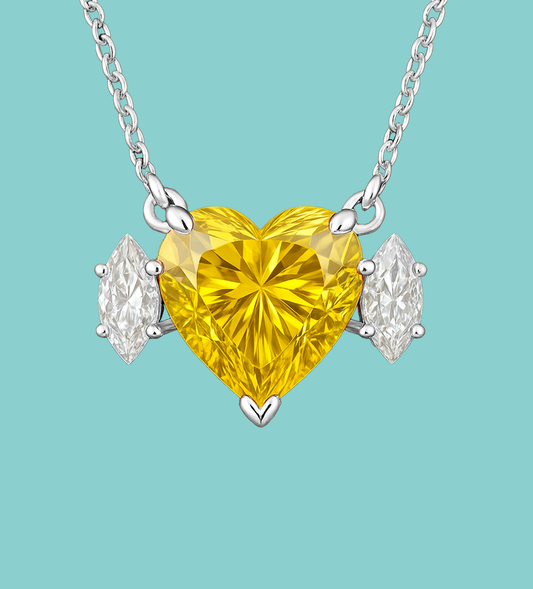 Solar Heart Three-stone Necklace