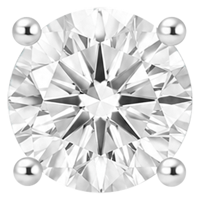 Round lab-grown diamond stud