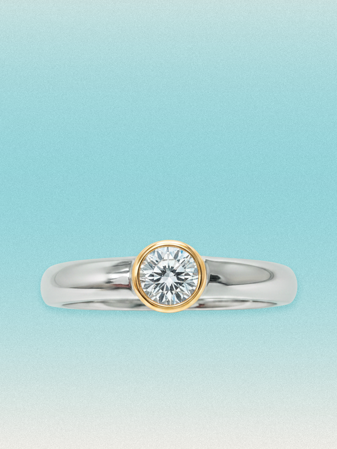 0.35 ctw Round Two-Tone Bezel Lab Grown Diamond Band