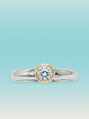 0.35 ctw Round Two-Tone Bezel Lab Grown Diamond Band