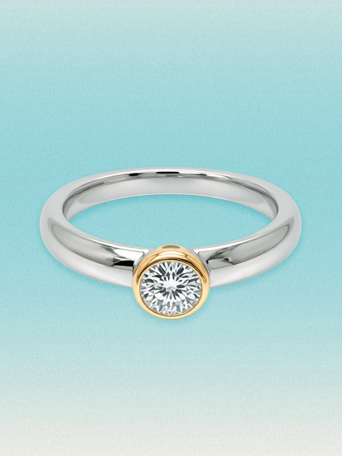 0.35 ctw Round Two-Tone Bezel Lab Grown Diamond Band