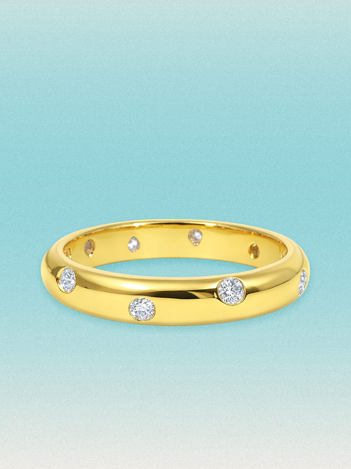 0.50 ctw Round Flush Set Lab Grown Diamond Band
