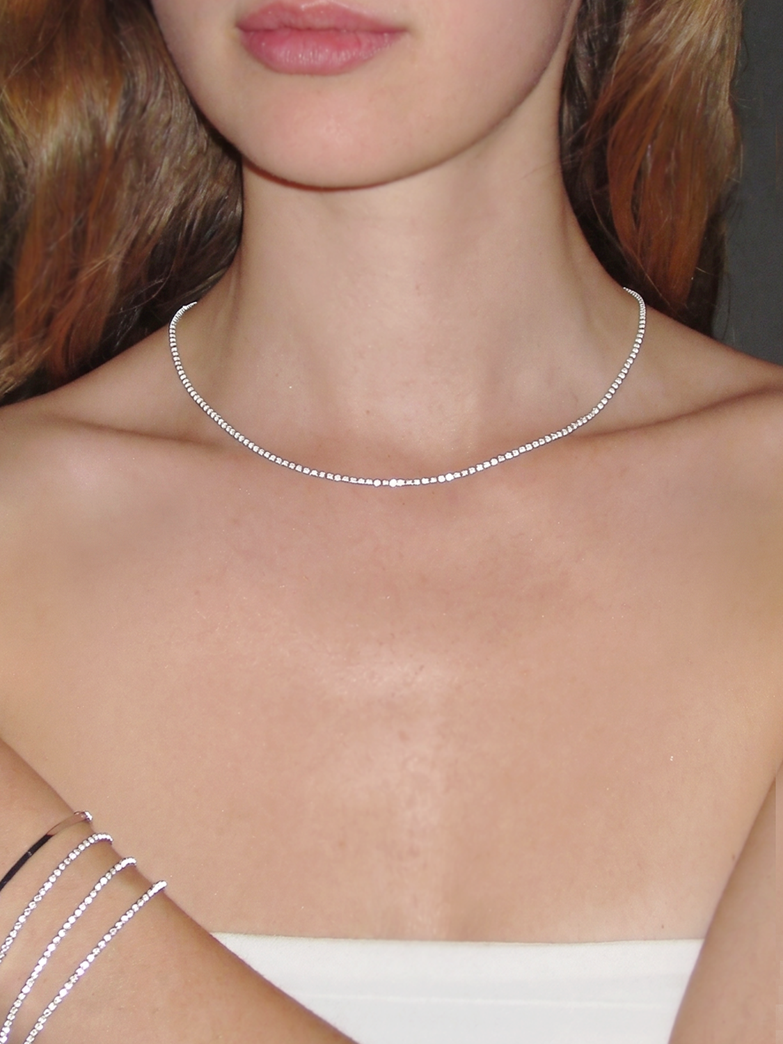 1.5mm Round 4-Prong Lab Grown Diamond Tennis Necklace