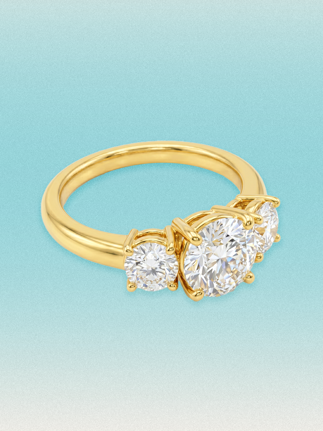 1.60 ctw Round Three-Stone Lab Grown Diamond Engagement Ring