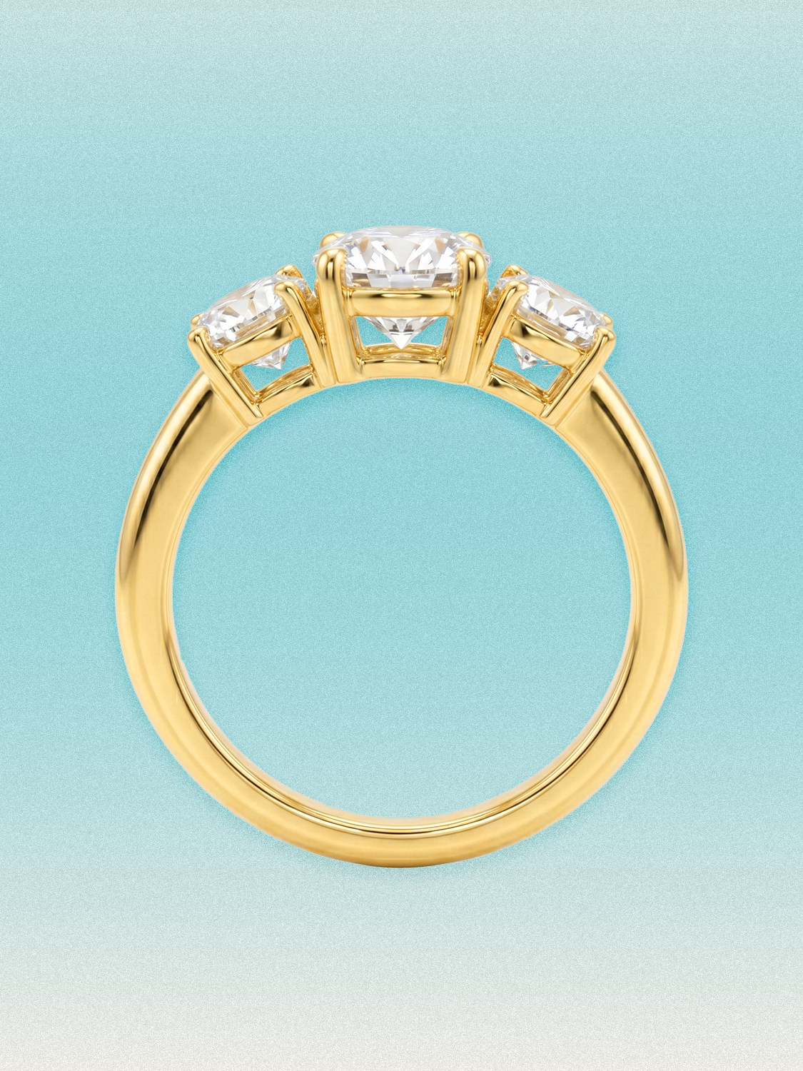 1.60 ctw Round Three-Stone Lab Grown Diamond Engagement Ring