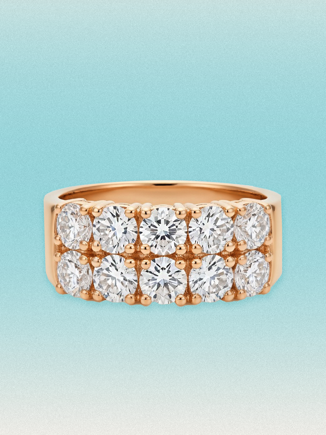 2.00 ctw Round 5-Stones Double-Row Shared Prong Lab Grown Diamond Band