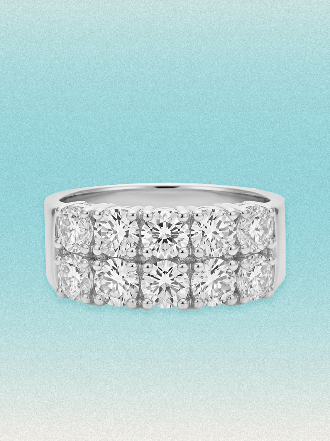 2.00 ctw Round 5-Stones Double-Row Shared Prong Lab Grown Diamond Band