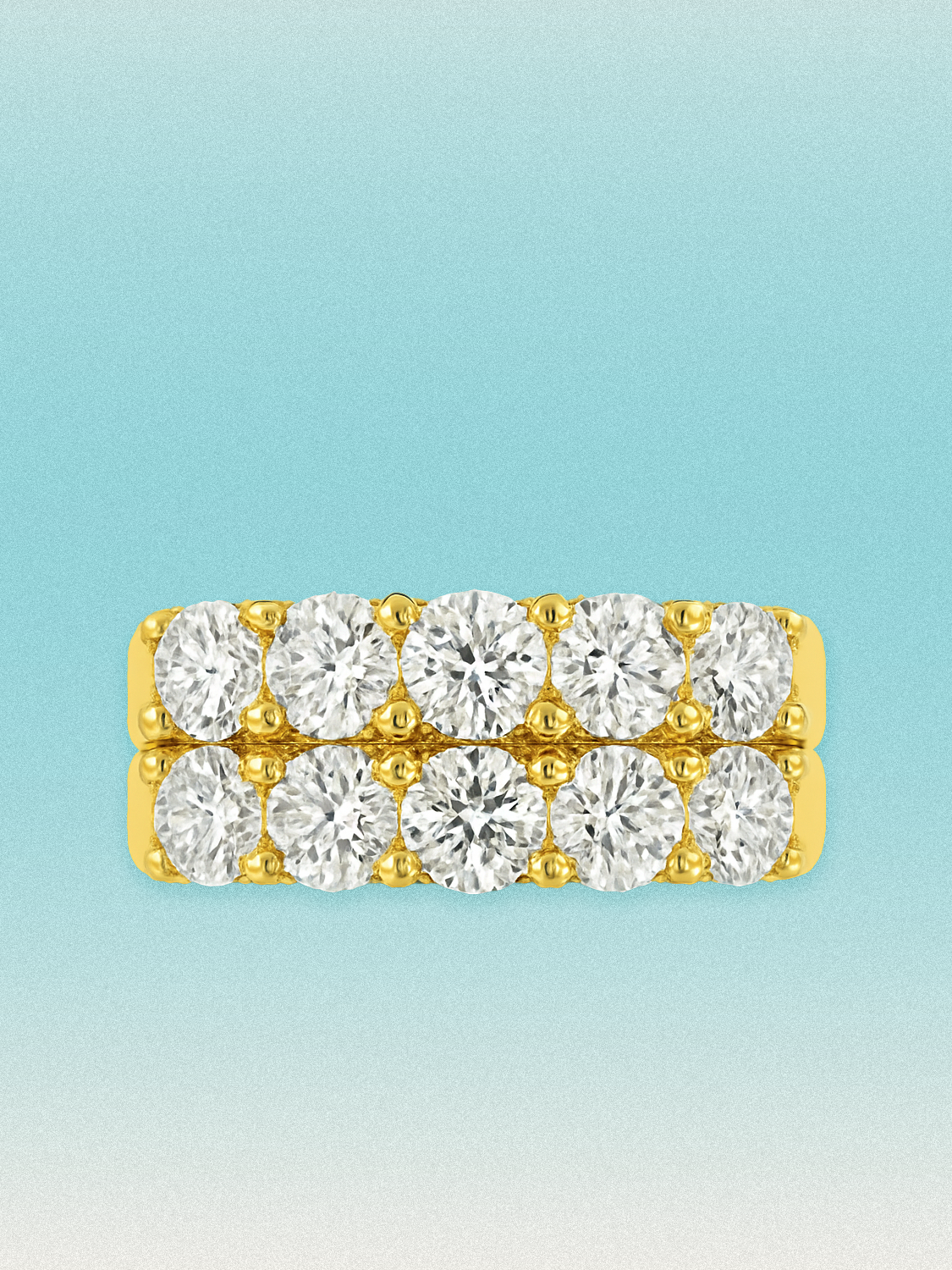 2.00 ctw Round 5-Stones Double-Row Shared Prong Lab Grown Diamond Band