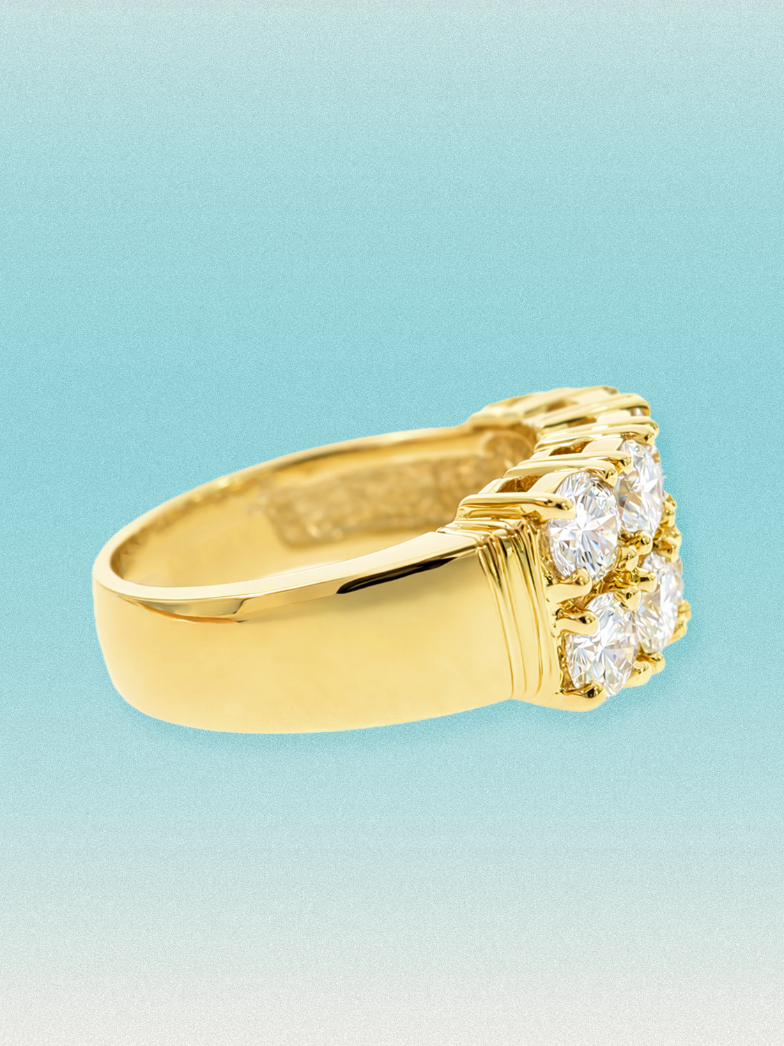 2.00 ctw Round 5-Stones Double-Row Shared Prong Lab Grown Diamond Band