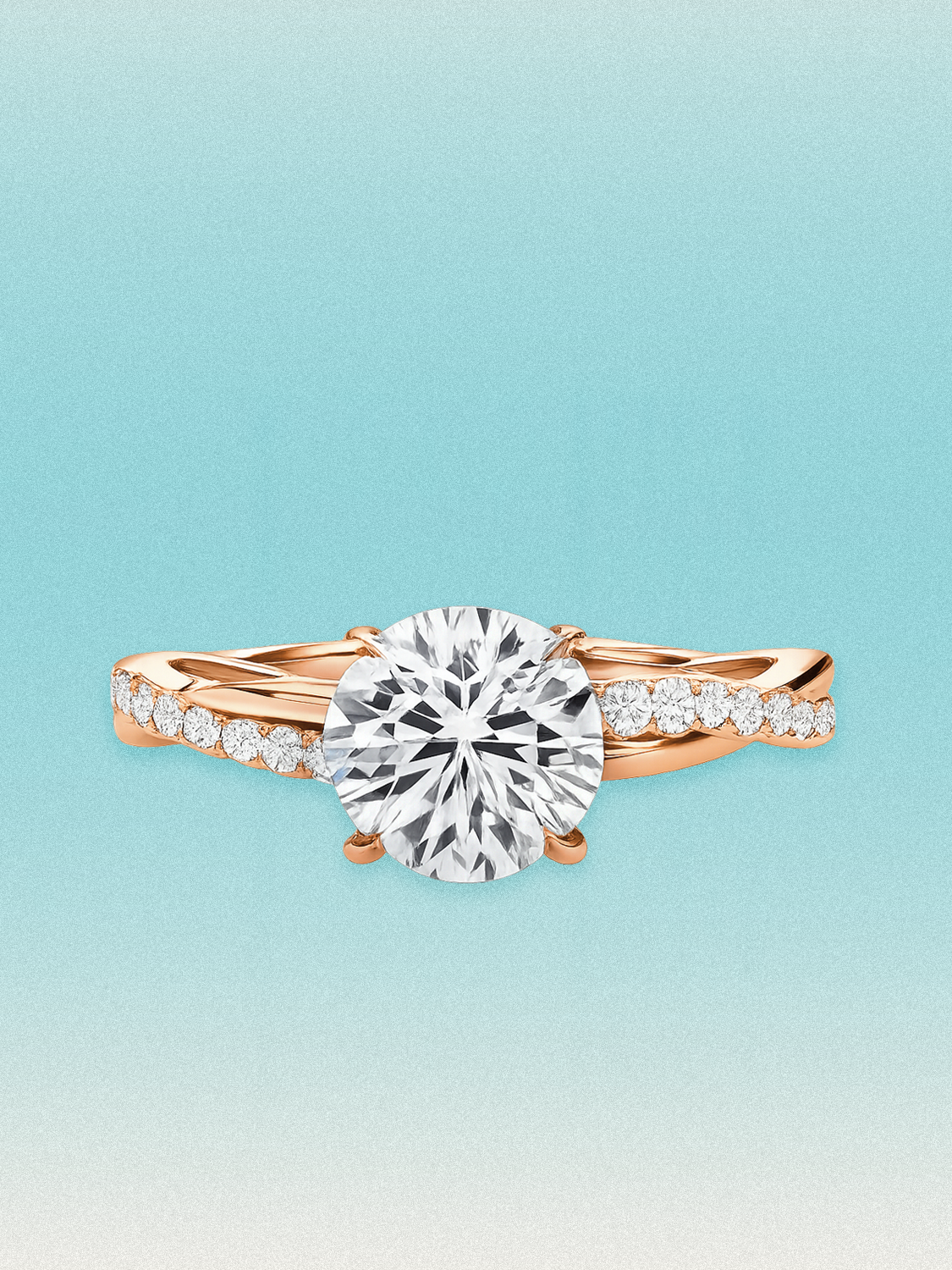 2.35 ctw Round Twisted Vine Pave Lab Grown Diamond Engagement Ring