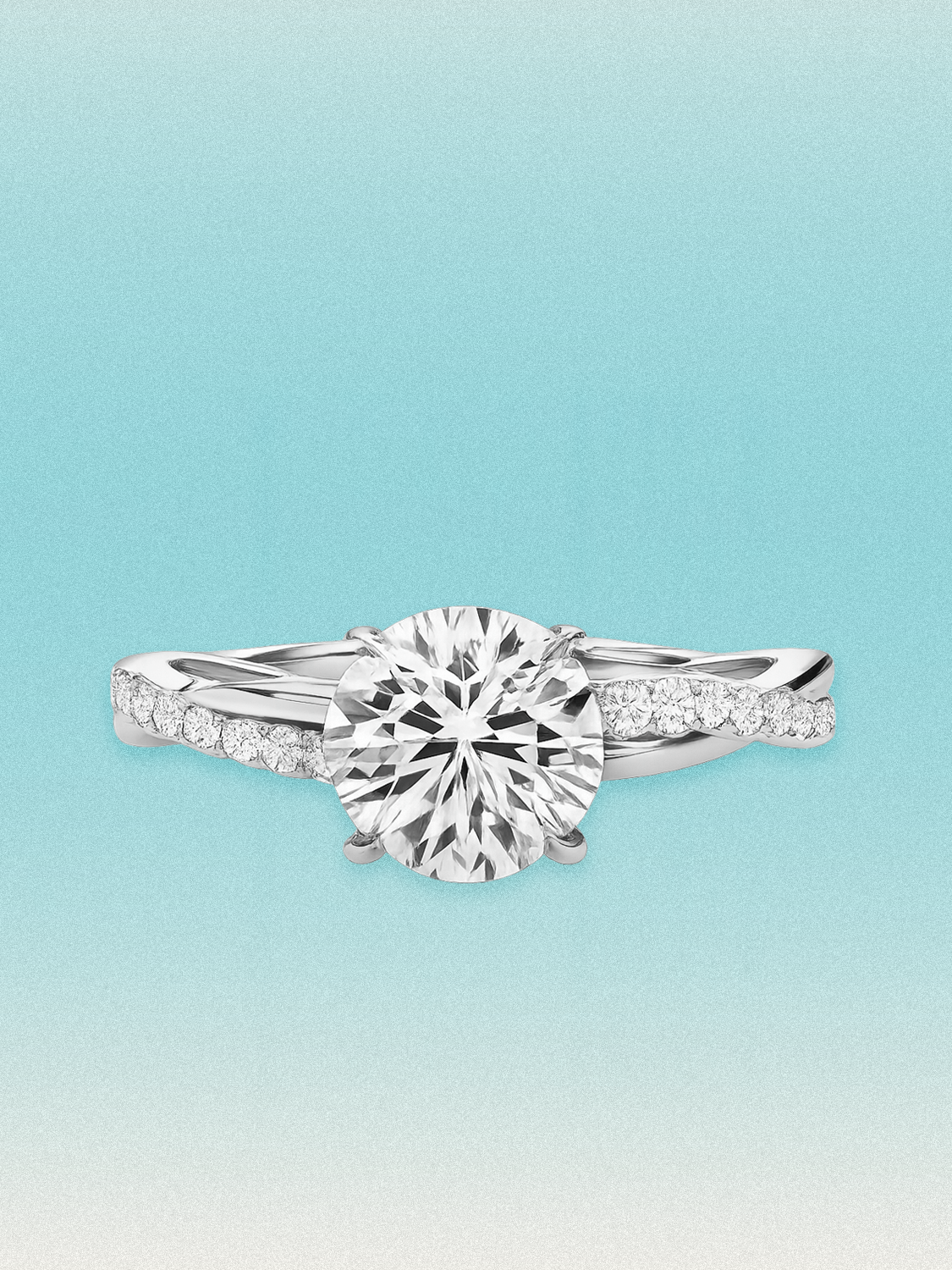 2.35 ctw Round Twisted Vine Pave Lab Grown Diamond Engagement Ring