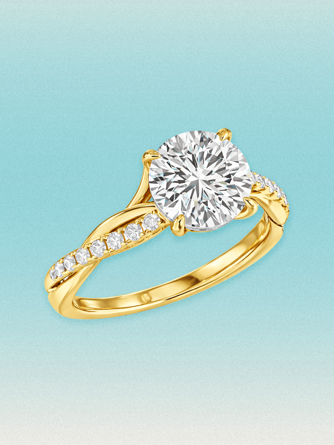 2.35 ctw Round Twisted Vine Pave Lab Grown Diamond Engagement Ring