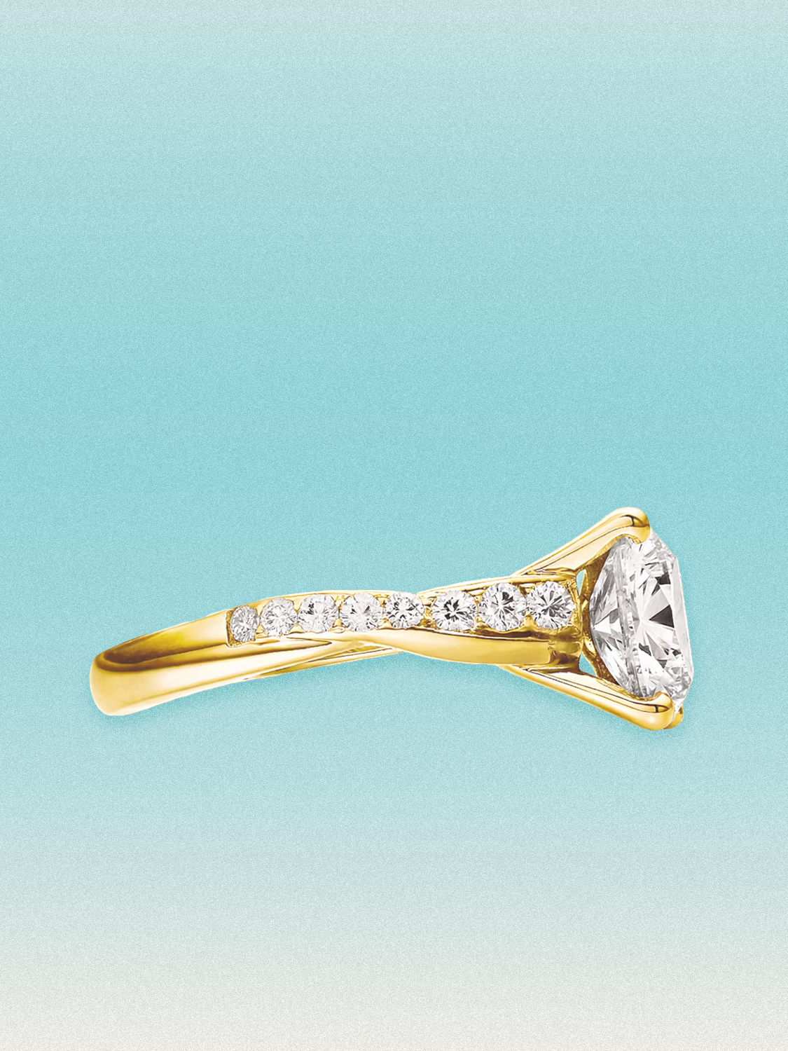 2.35 ctw Round Twisted Vine Pave Lab Grown Diamond Engagement Ring