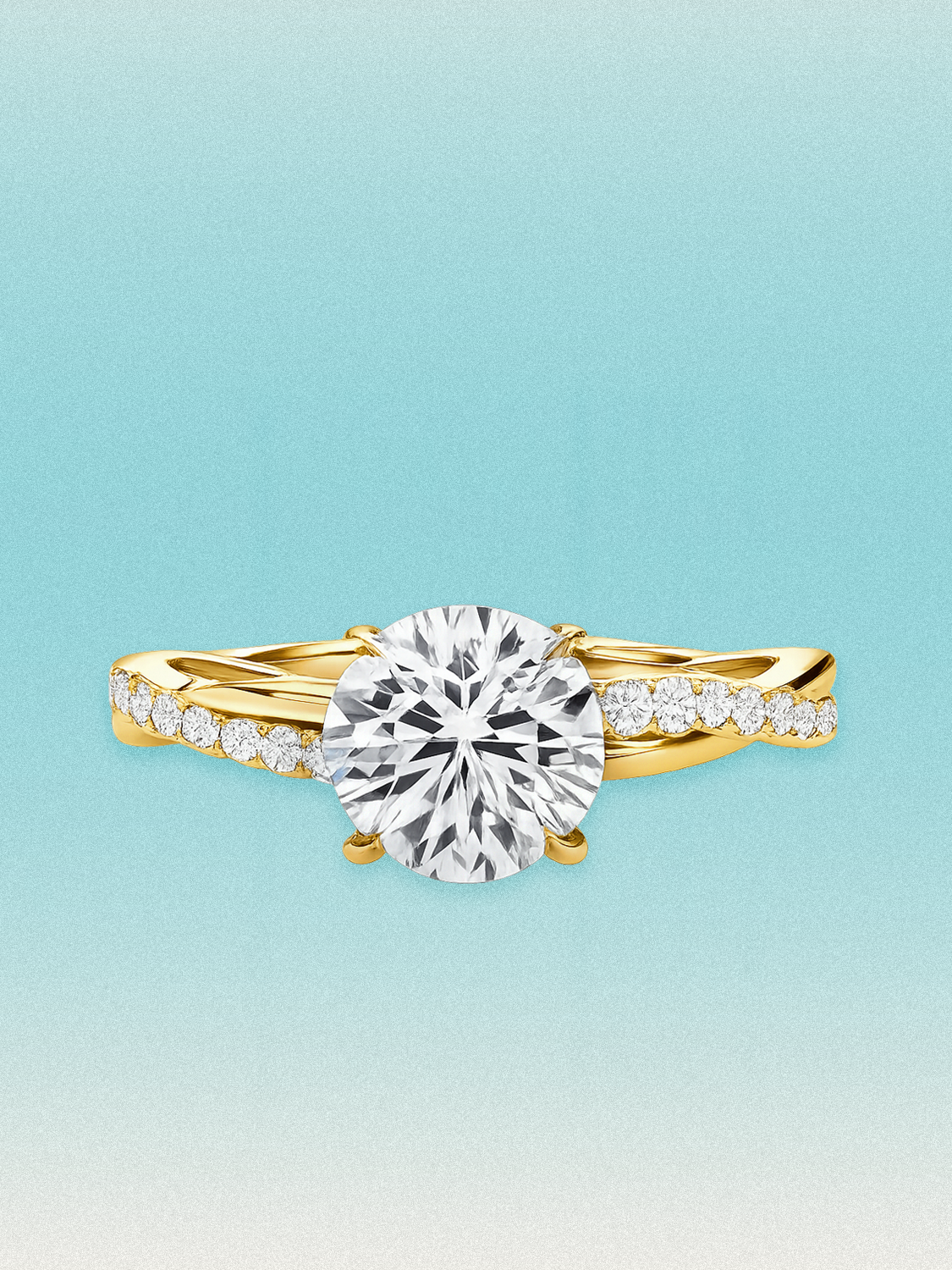 2.35 ctw Round Twisted Vine Pave Lab Grown Diamond Engagement Ring