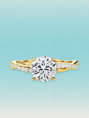 2.35 ctw Round Twisted Vine Pave Lab Grown Diamond Engagement Ring