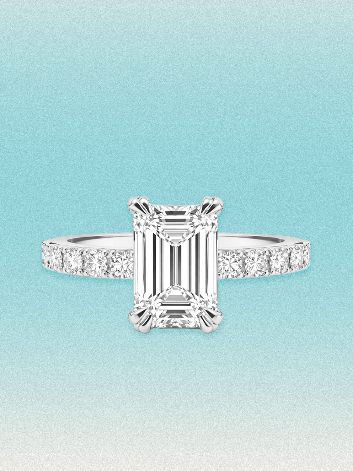 2.50 ctw Emerald Pave Lab Grown Diamond Engagement Ring