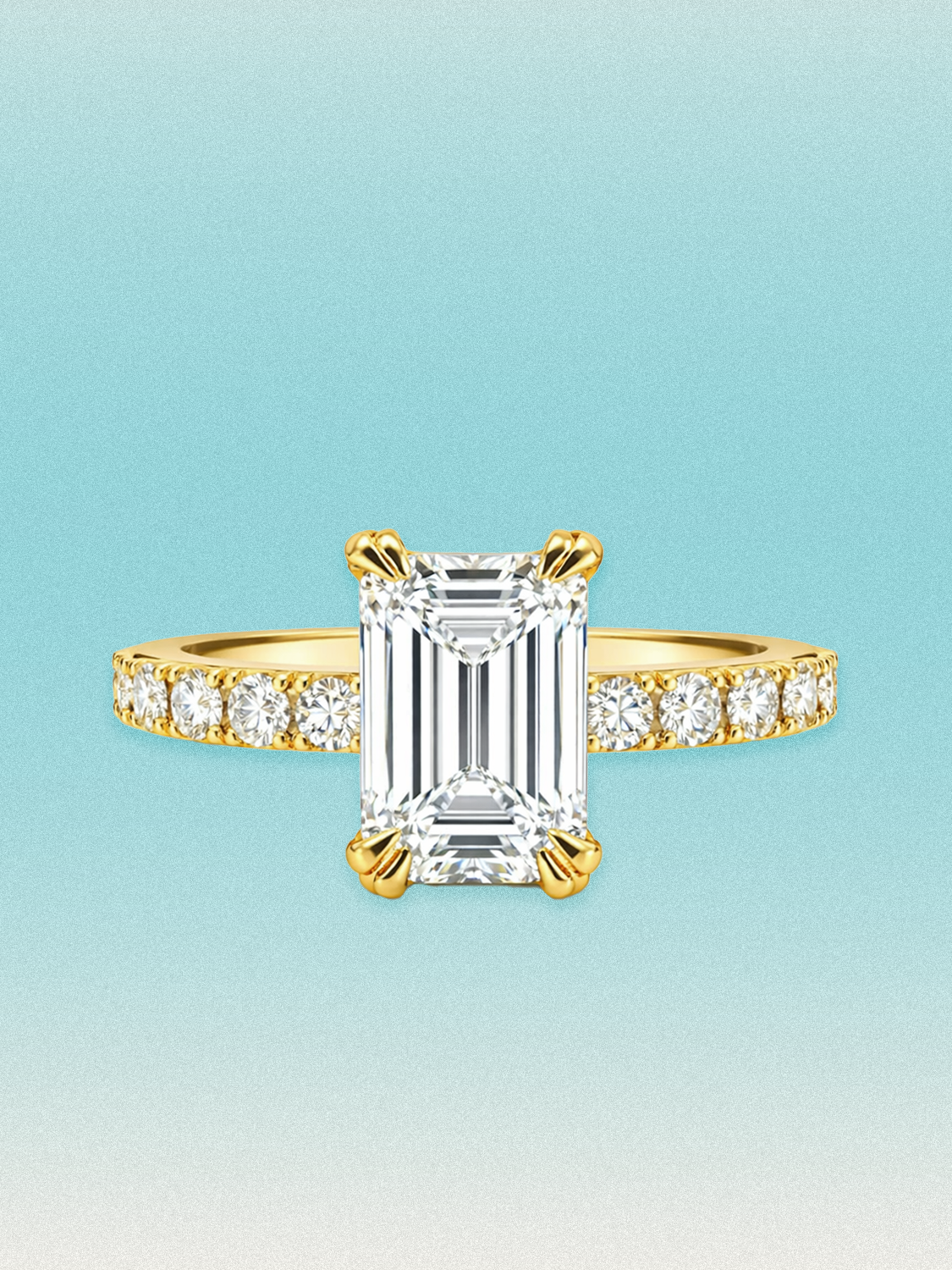 2.50 ctw Emerald Pave Lab Grown Diamond Engagement Ring