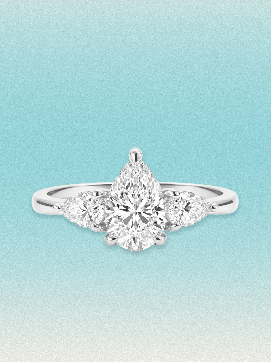 2.50 ctw Pear Three-Stone Lab Grown Diamond Engagement Ring