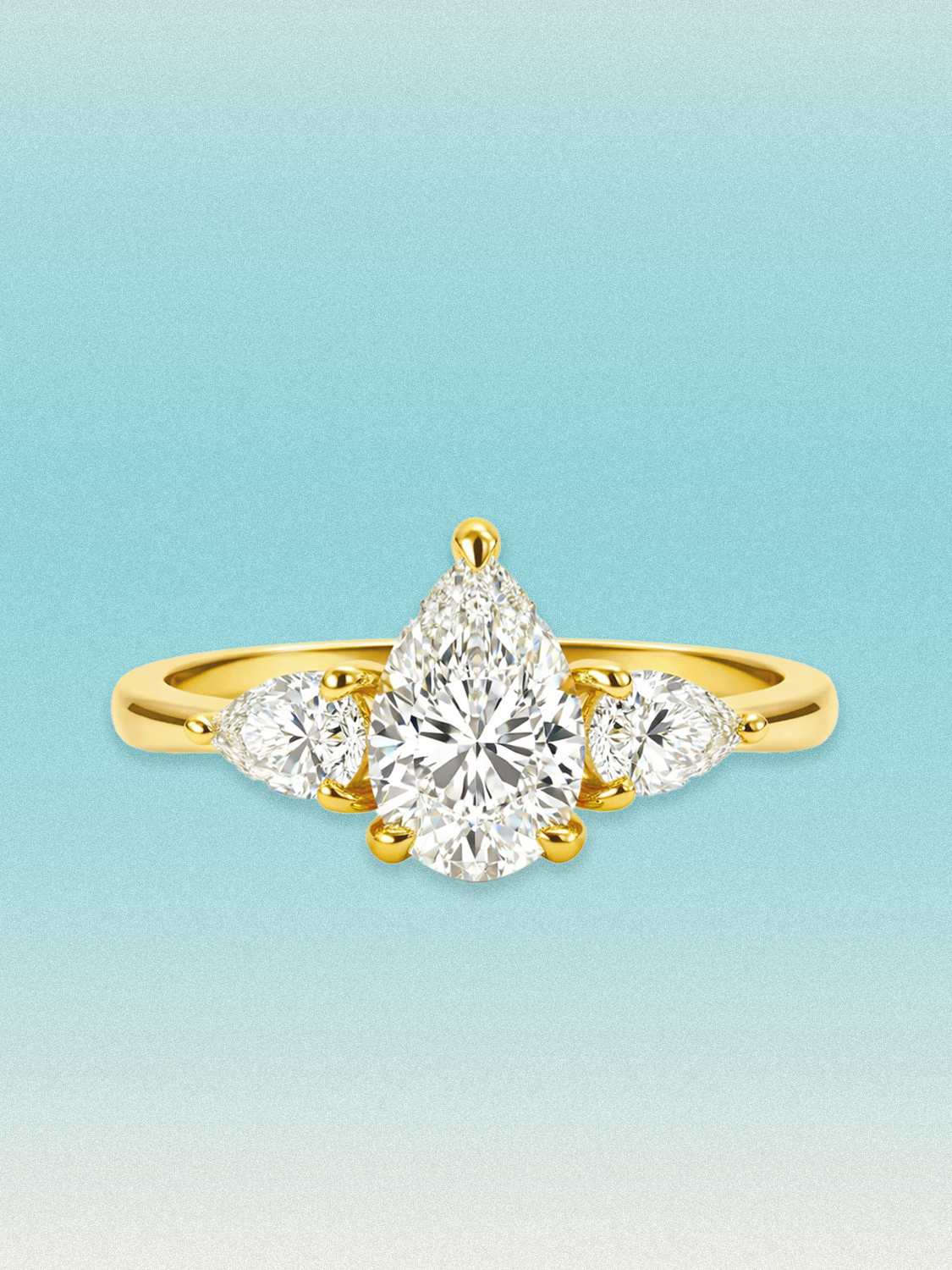 2.50 ctw Pear Three-Stone Lab Grown Diamond Engagement Ring