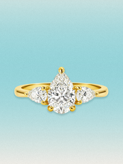 2.50 ctw Pear Three-Stone Lab Grown Diamond Engagement Ring