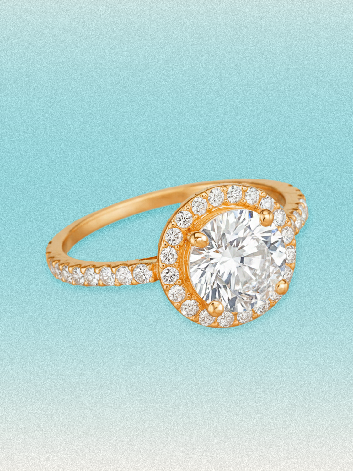 2.50 ctw Round Halo Pave Lab Grown Diamond Engagement Ring