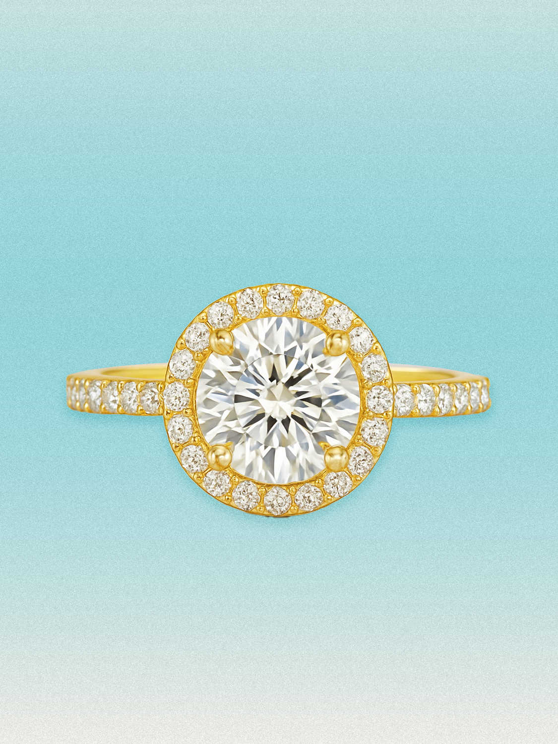 2.50 ctw Round Halo Pave Lab Grown Diamond Engagement Ring