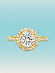 2.50 ctw Round Halo Pave Lab Grown Diamond Engagement Ring