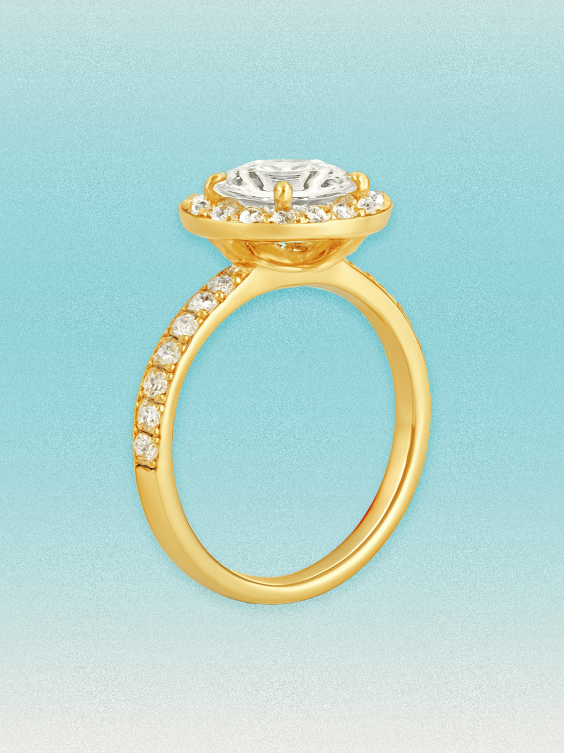 2.50 ctw Round Halo Pave Lab Grown Diamond Engagement Ring