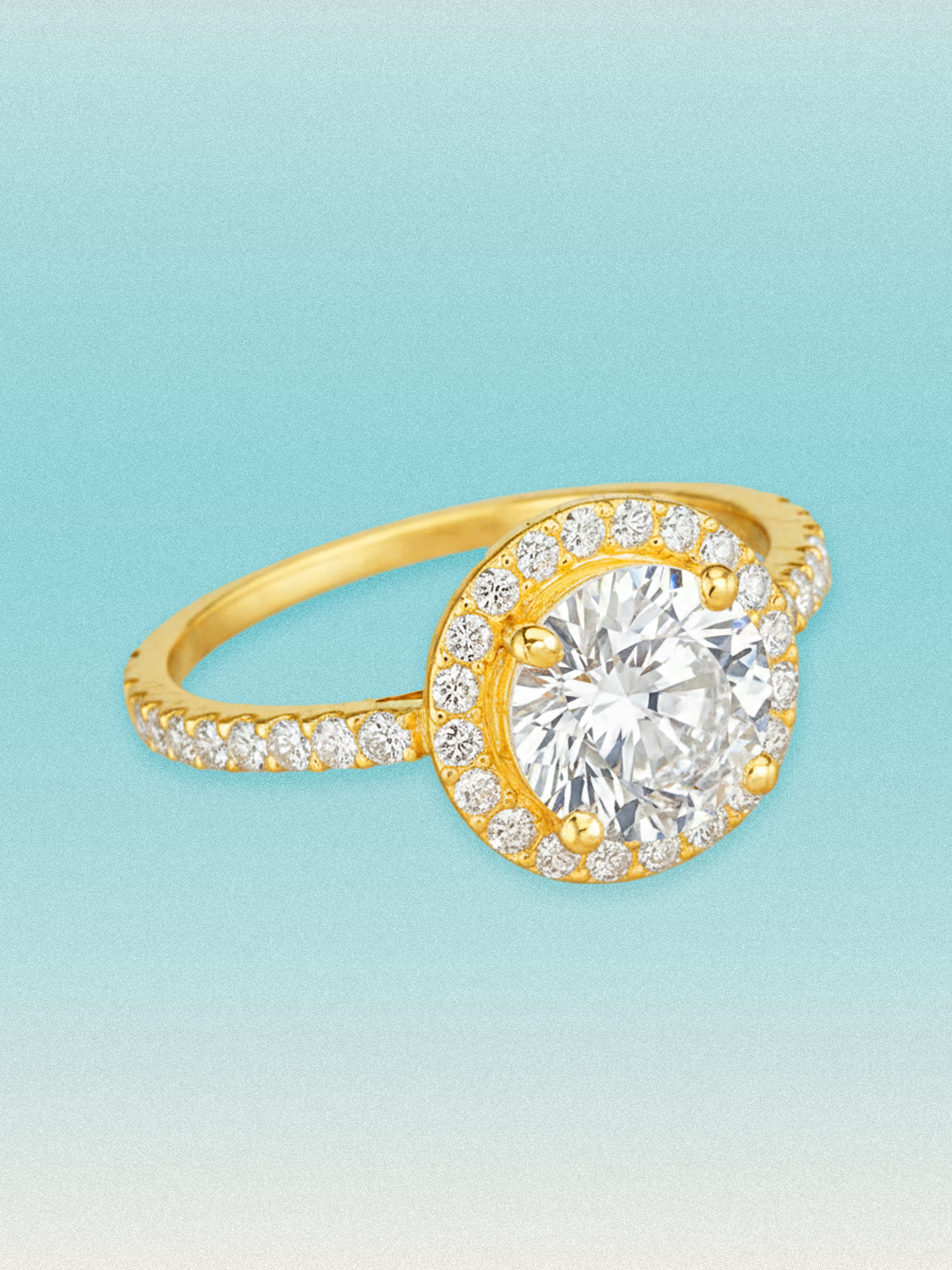 2.50 ctw Round Halo Pave Lab Grown Diamond Engagement Ring