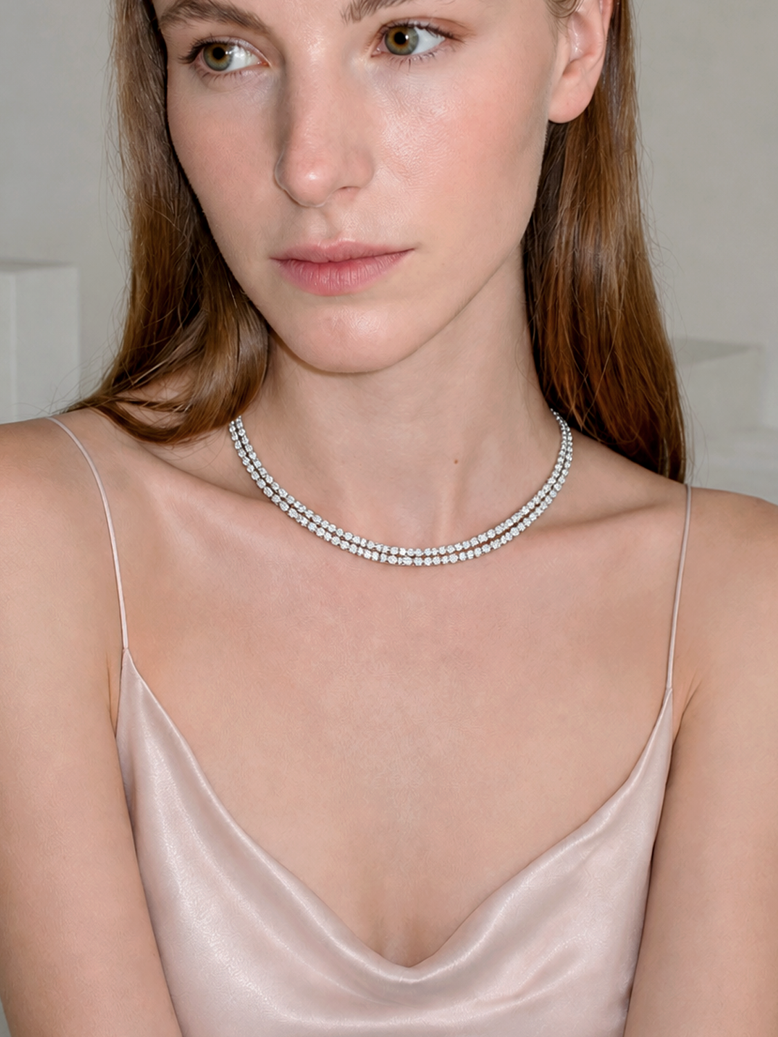 2.5mm Round 4-Prong Lab Grown Diamond Tennis Necklace