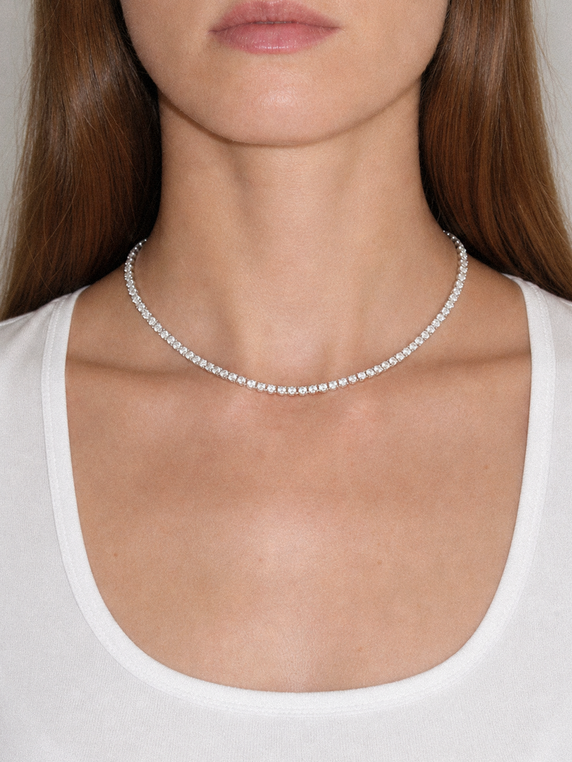 2.75mm Round 4-Prong Lab Grown Diamond Tennis Necklace