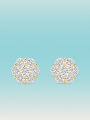 14-Stones Flower Cluster Lab Grown Diamond Stud Earrings