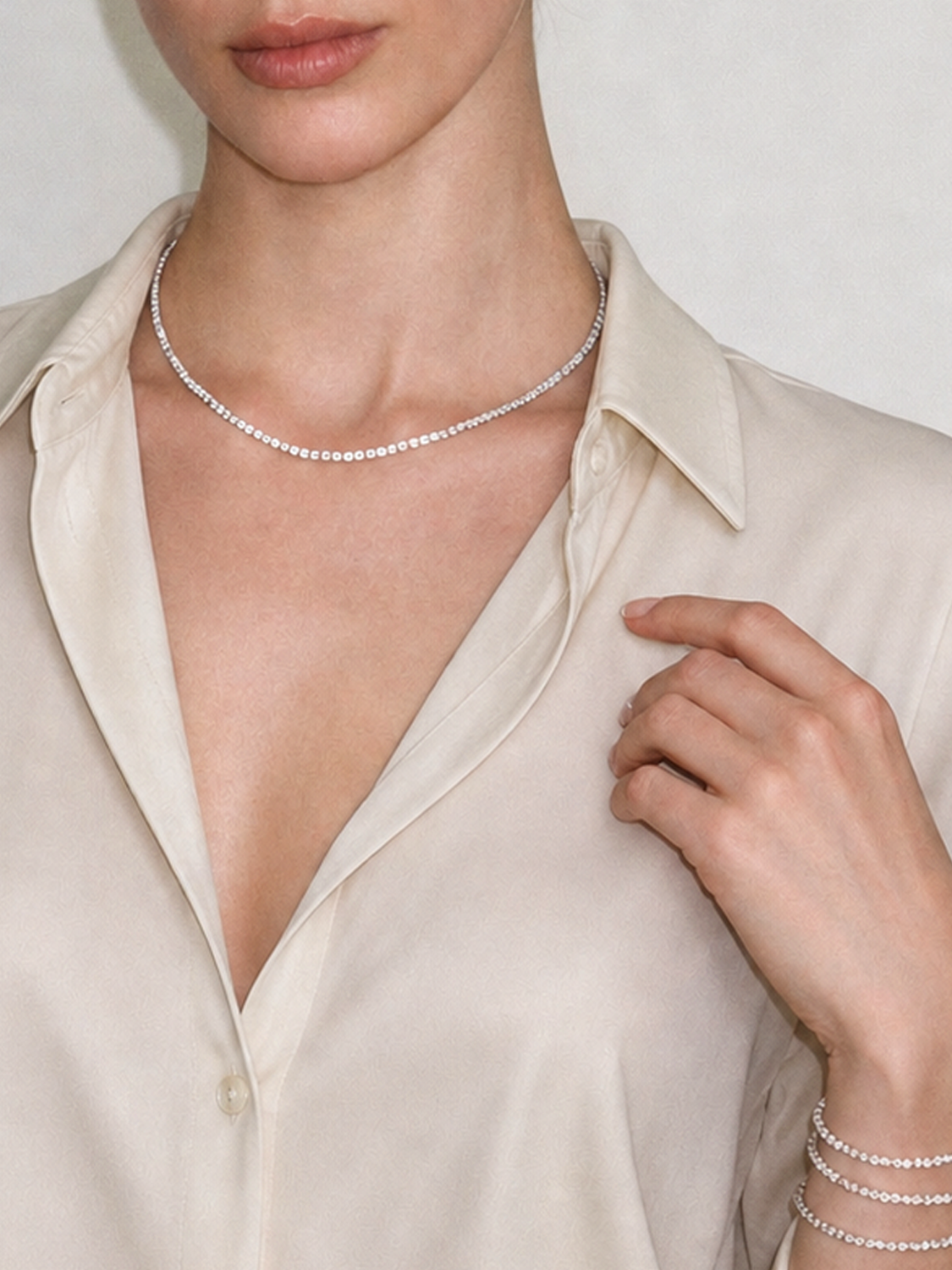 2mm Round 4-Prong Lab Grown Diamond Tennis Necklace