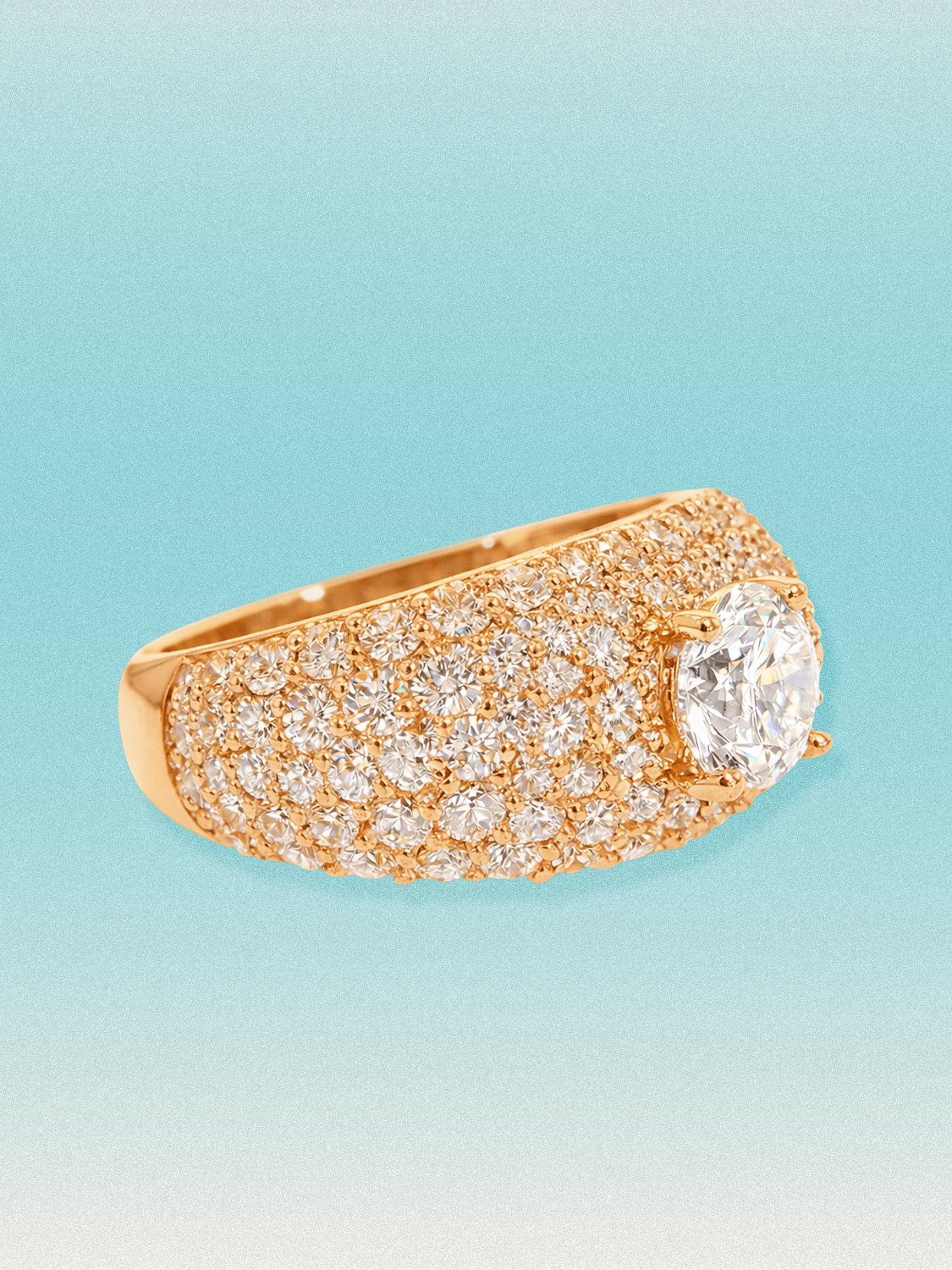 3.00 ctw Round Micro Pave Lab Grown Diamond Dome Ring
