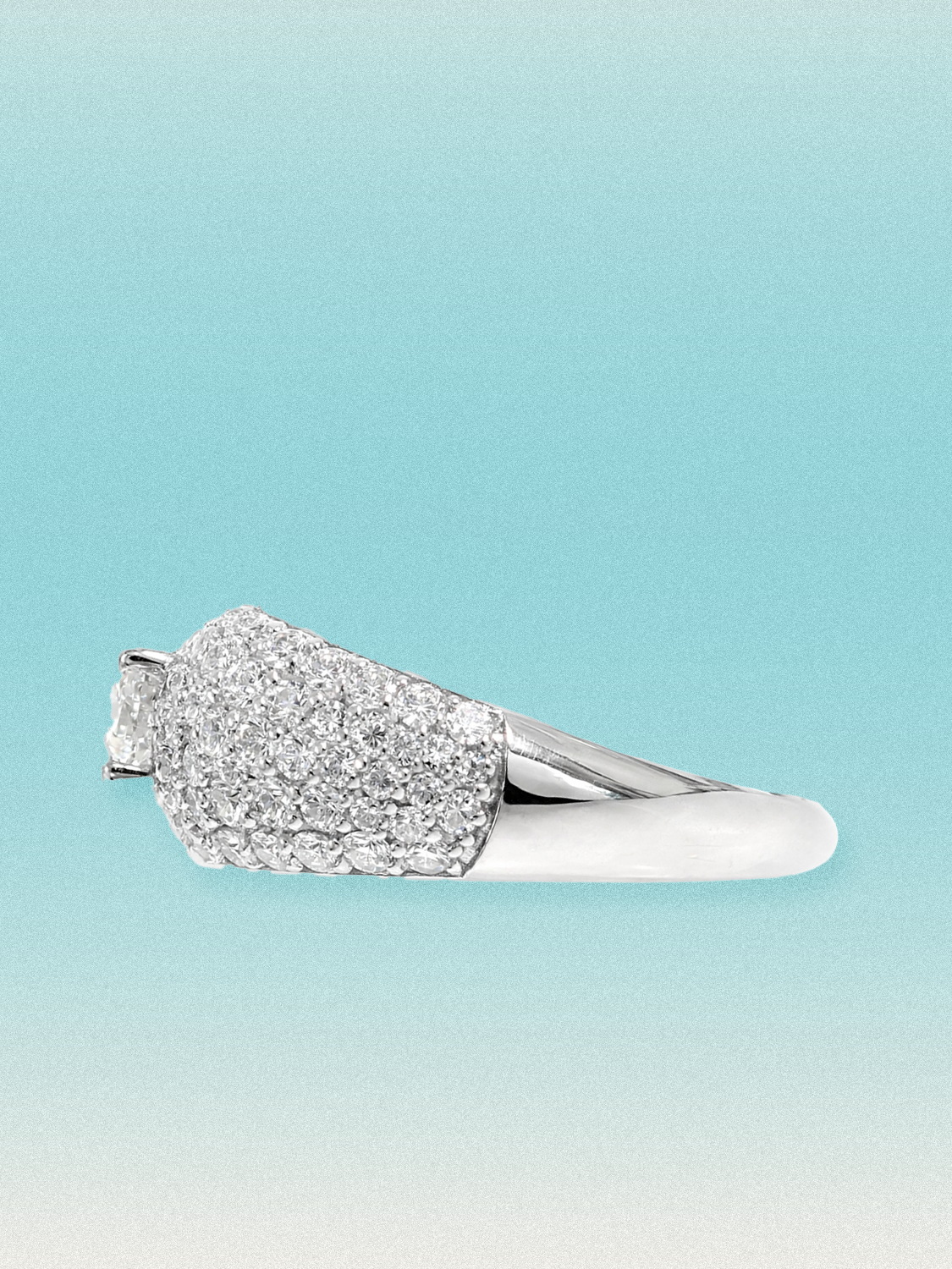 3.00 ctw Round Micro Pave Lab Grown Diamond Dome Ring