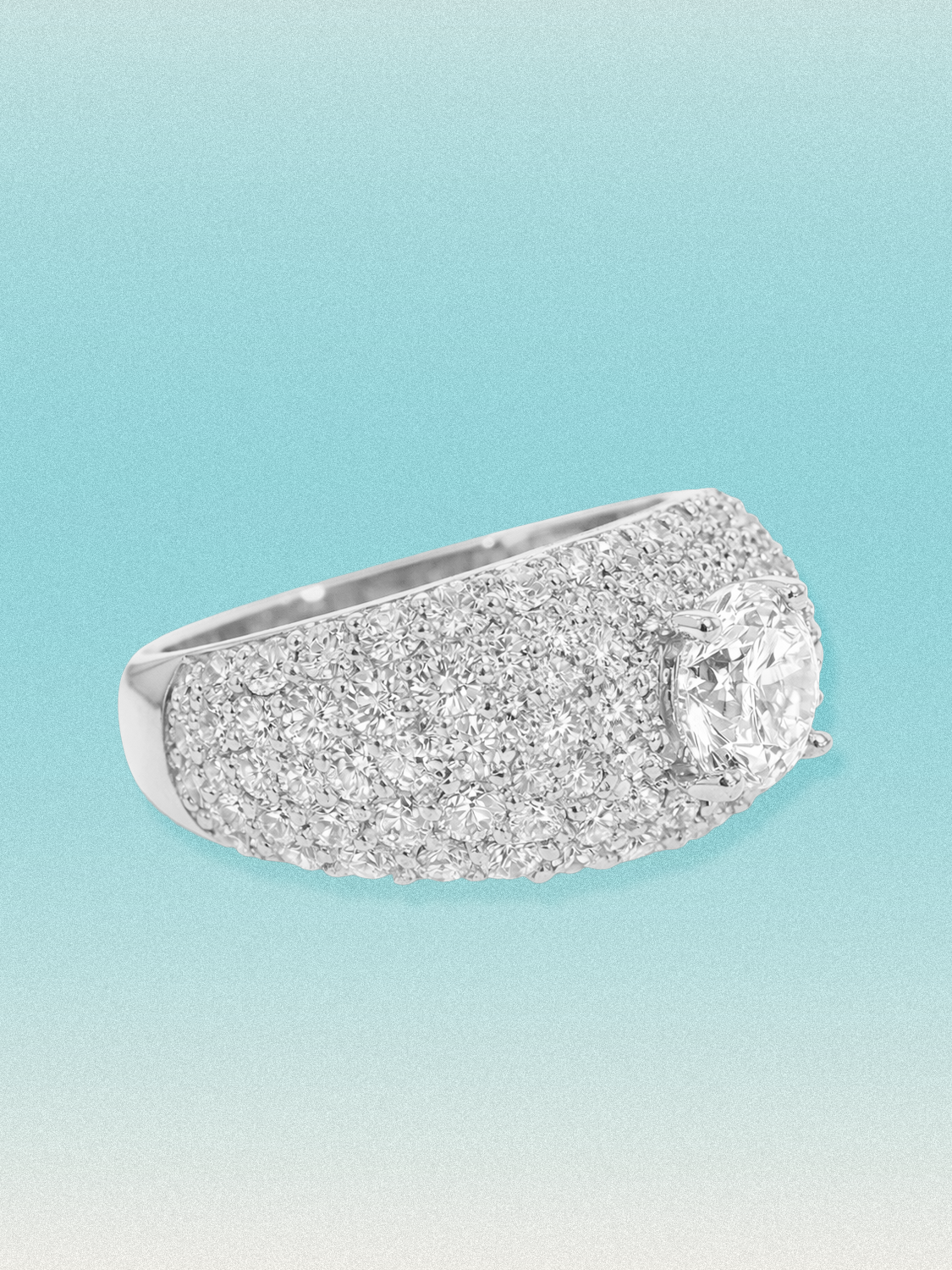 3.00 ctw Round Micro Pave Lab Grown Diamond Dome Ring