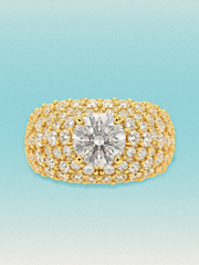 3.00 ctw Round Micro Pave Lab Grown Diamond Dome Ring